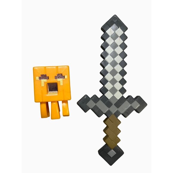 Minecraft Wither Skeleton Ghast Pumpkin Action Figure Custom Lot - Picture 8 of 9